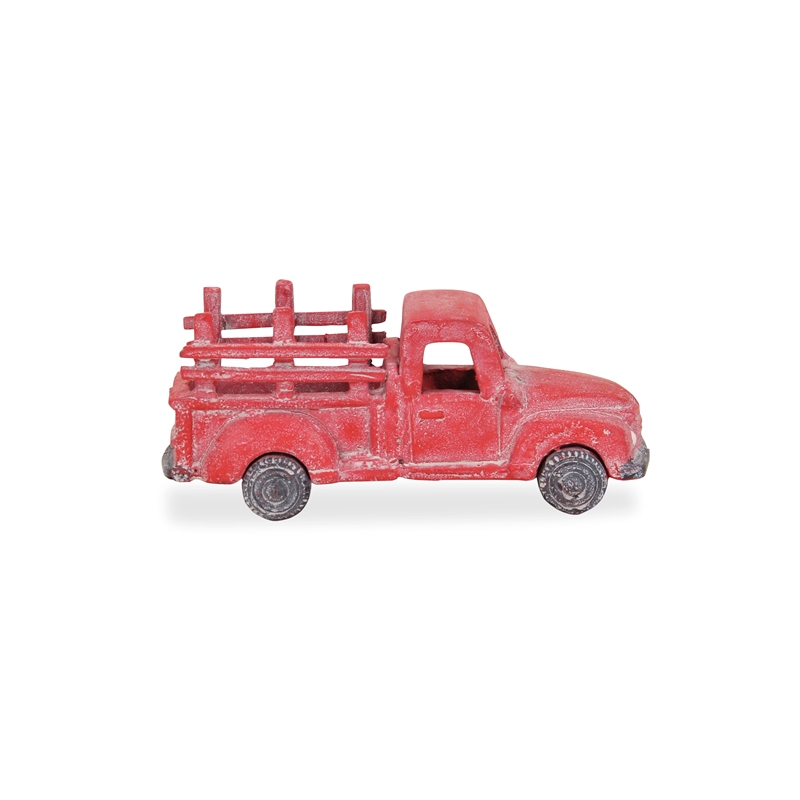 Menica Rustic Cast Iron Red Truck Decor