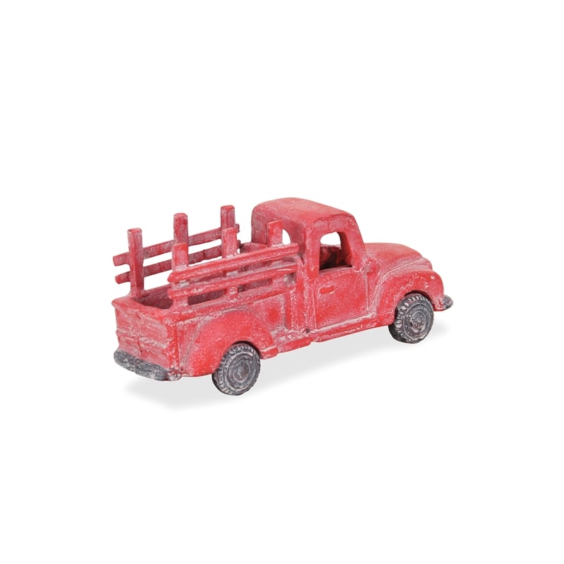 Menica Rustic Cast Iron Red Truck Decor