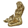 Ceili Golden Cast Iron Mermaid Statue