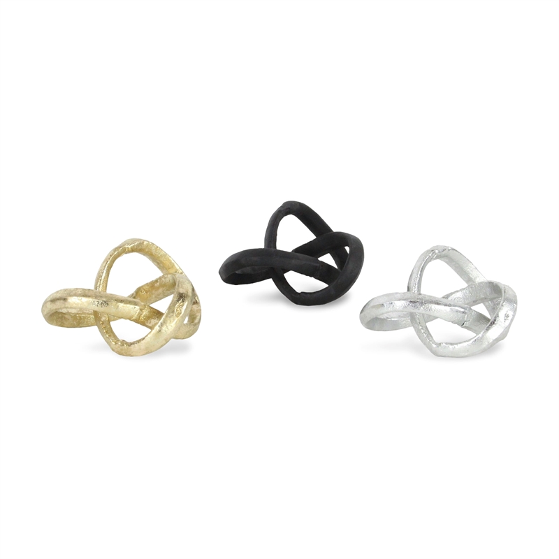 Kompo Modern Silver Abstract Infinite Knot Decor