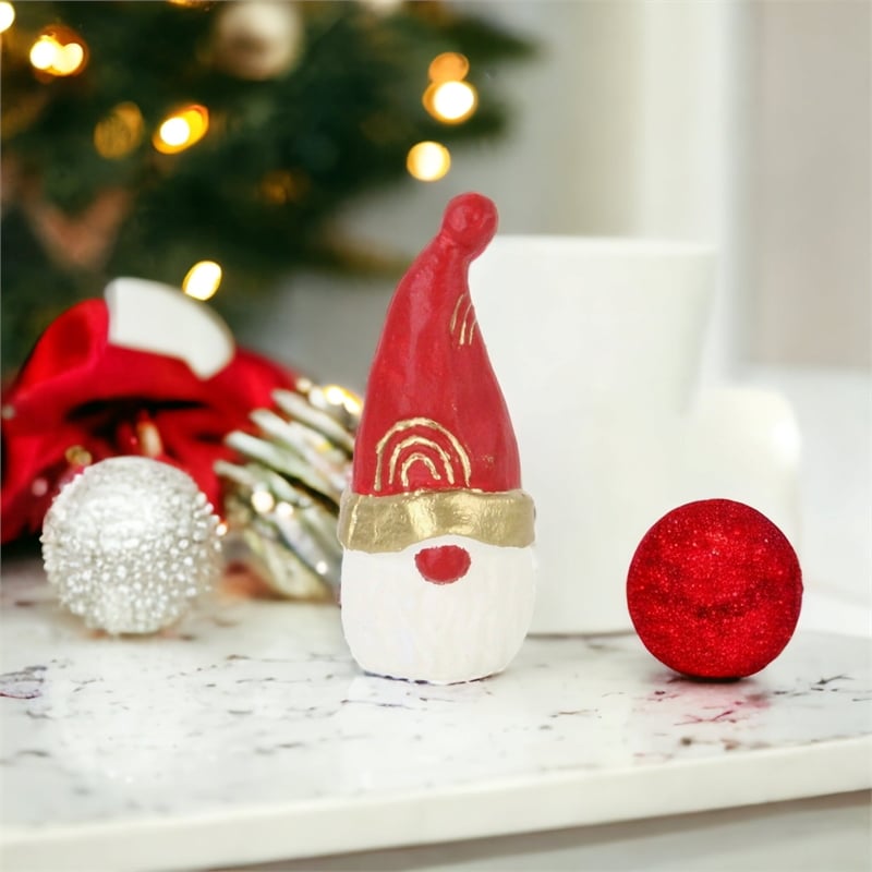 Santa Gnome Cast Iron Table Decor - Small