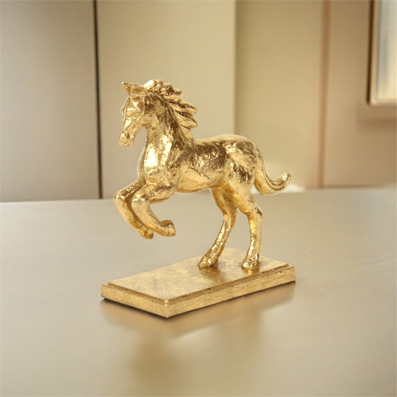 Balik Golden Cast Iron Rearing Horse