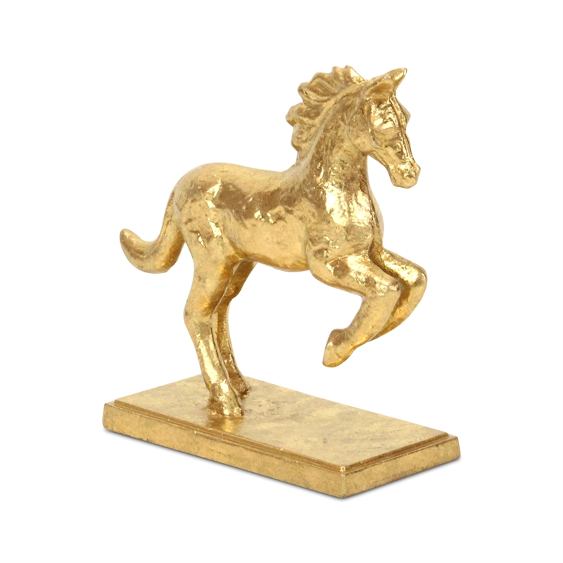 Balik Golden Cast Iron Rearing Horse