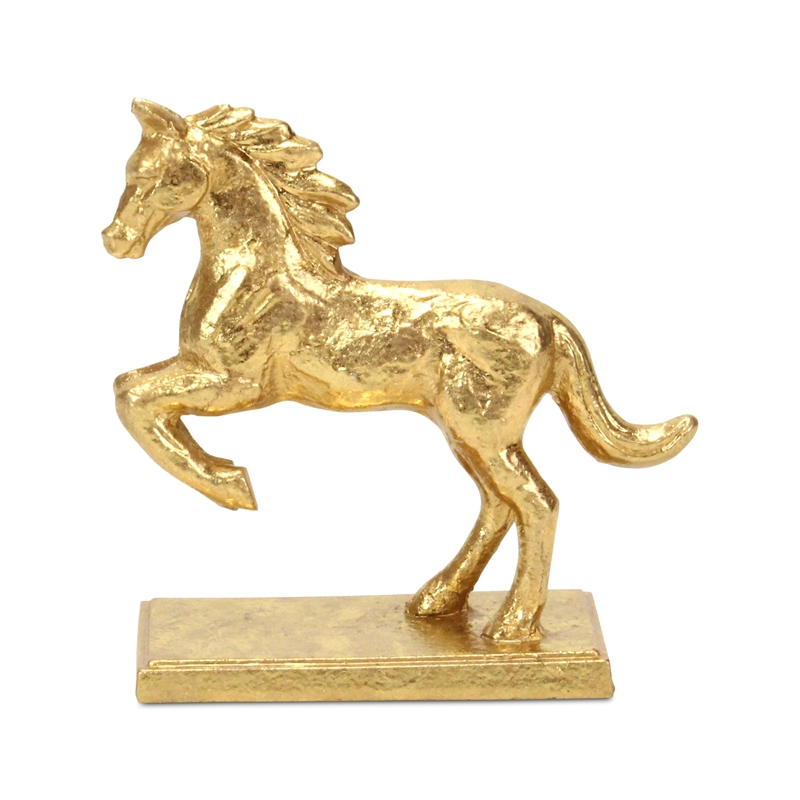 Balik Golden Cast Iron Rearing Horse