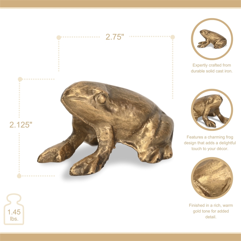 Verdor Golden Frog Cast Iron Decor