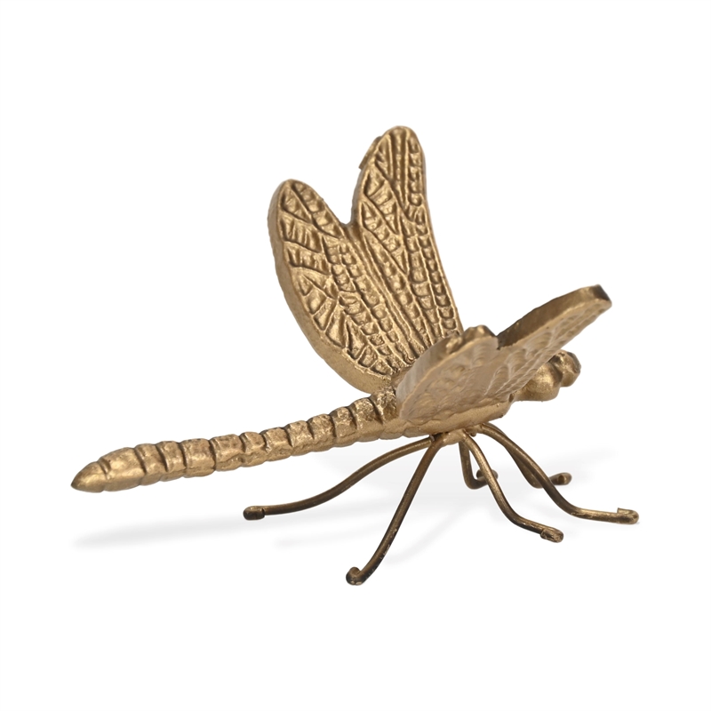 Verdor Golden Dragonfly Cast Iron Decor