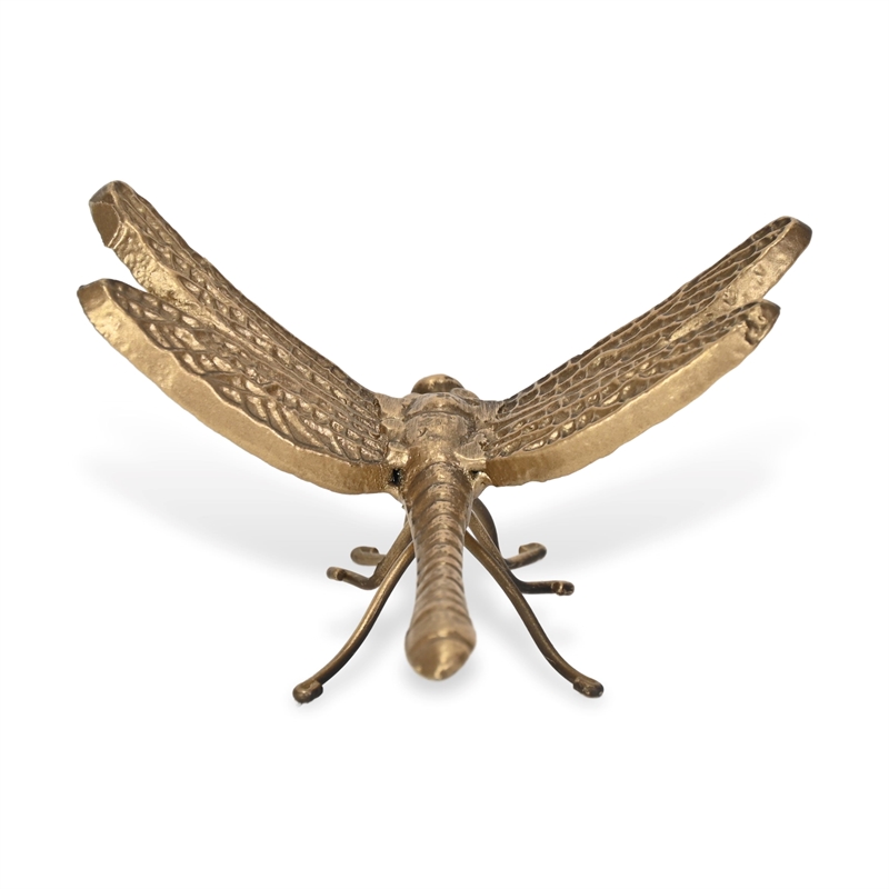Verdor Golden Dragonfly Cast Iron Decor
