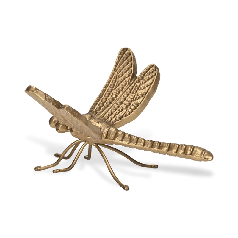Verdor Golden Dragonfly Cast Iron Decor