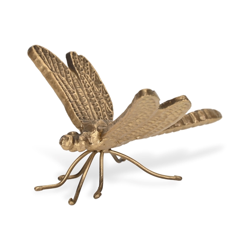 Verdor Golden Dragonfly Cast Iron Decor