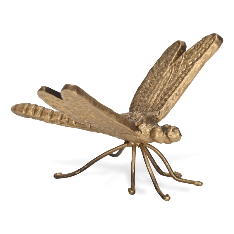 Verdor Golden Dragonfly Cast Iron Decor