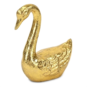 Thalassa 4.25 Inch Cast Iron Swan Figurine - Gold