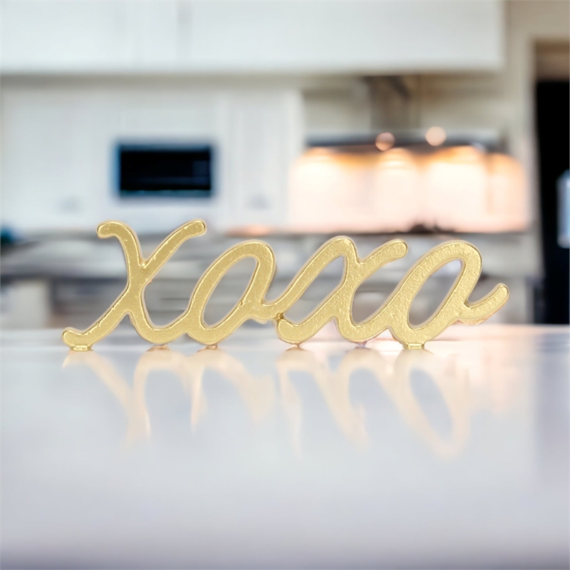 Milena Cast Iron Gold Finish Table Decor - XOXO