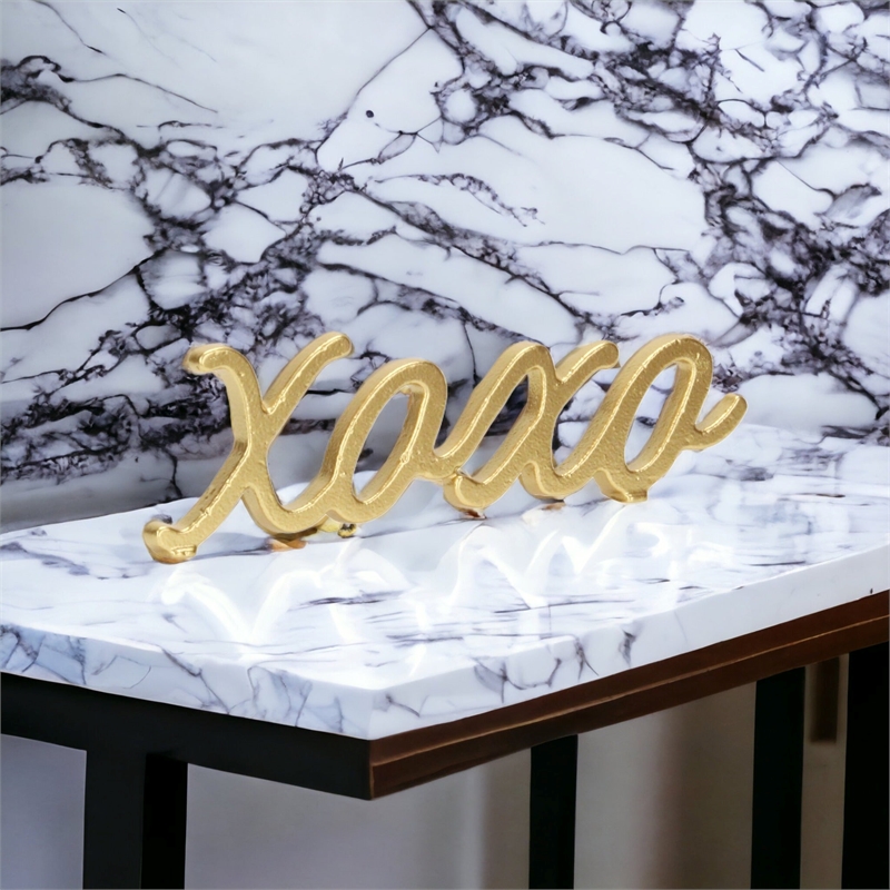 Milena Cast Iron Gold Finish Table Decor - XOXO