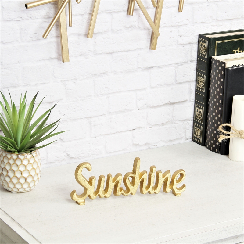 Norah Cast Iron Gold Finish Table Decor - Sunshine