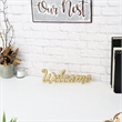 Ingrid Elegant Cast Iron Gold Table Decor - Welcome