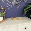 Ingrid Elegant Cast Iron Gold Table Decor - Welcome