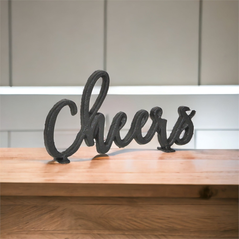 Steffen Cast Iron Cheers Table Decor - Black