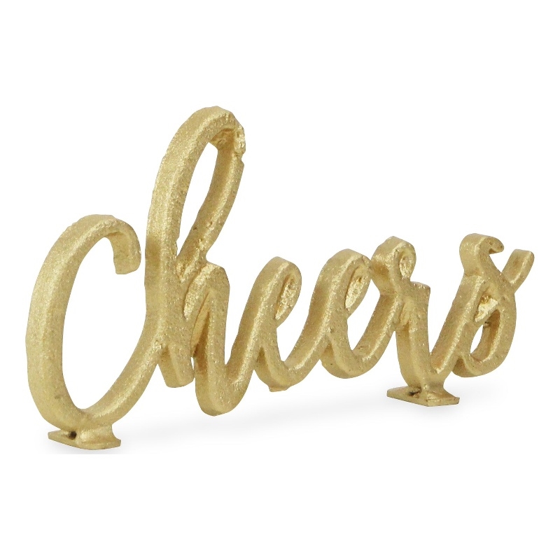 Steffen Cast Iron Cheers Table Decor - Gold