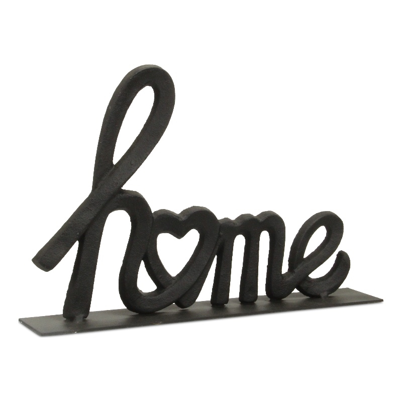 Roven Cast Iron Calligraphic Home Table Decor - Black