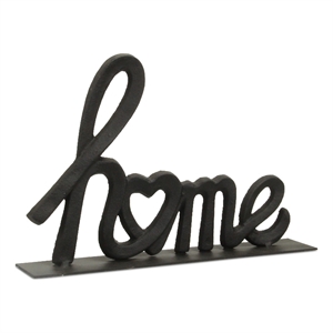 Roven Cast Iron Calligraphic Home Table Decor - Black
