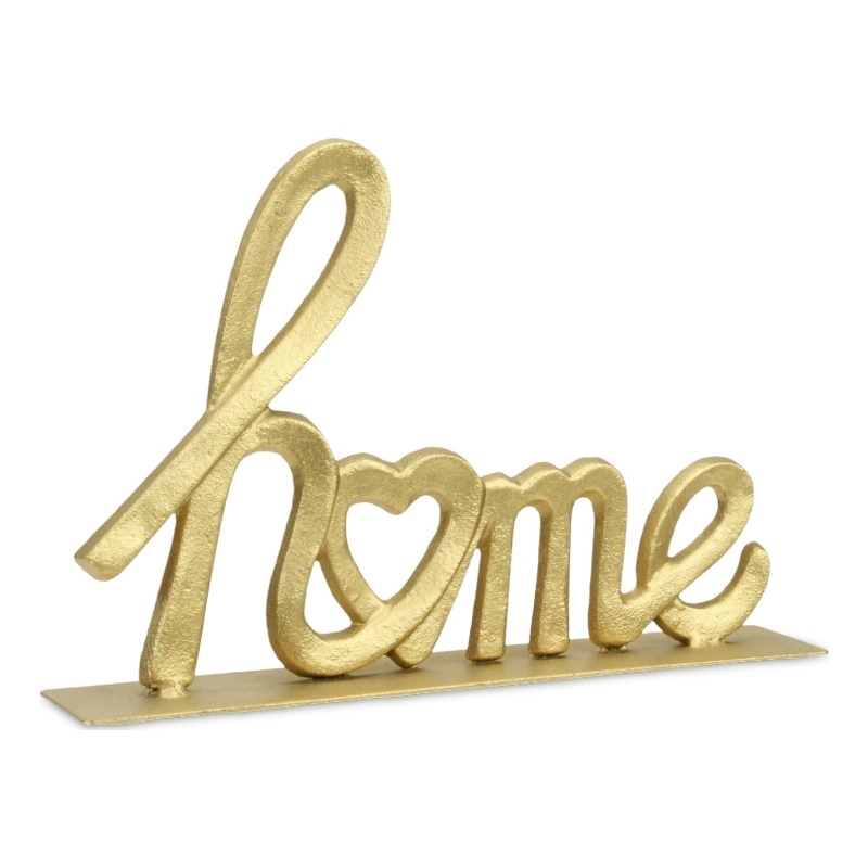 Roven Cast Iron Calligraphic Home Table Decor - Gold