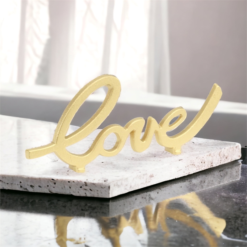 Roven Cast Iron Calligraphic Love Table Decor