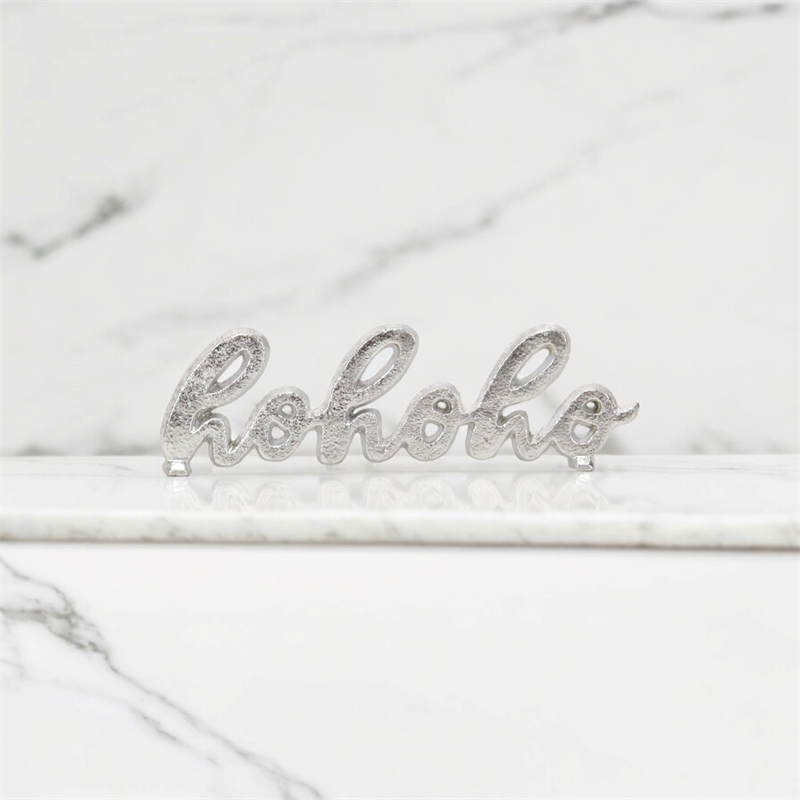 Clara hohoho Silver Cast Iron Table Sign