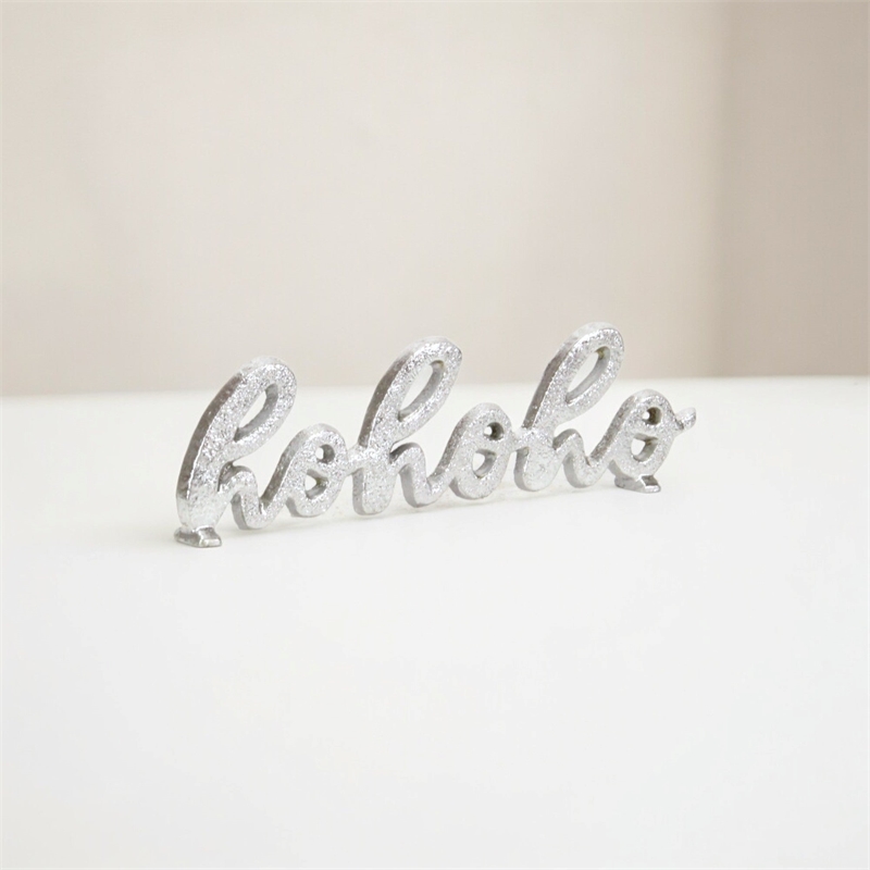Clara hohoho Silver Cast Iron Table Sign