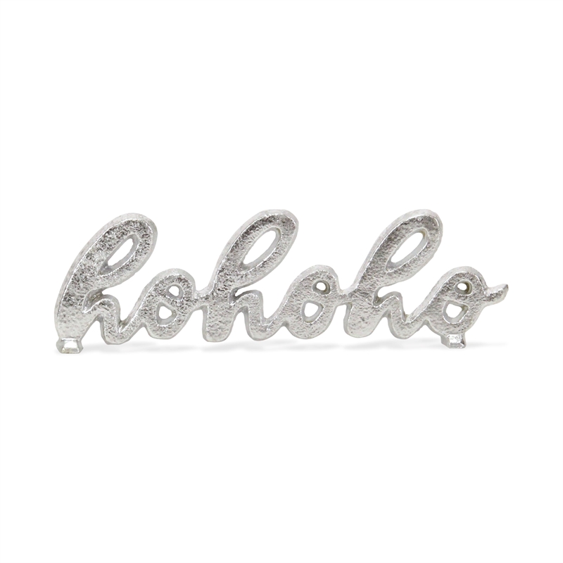 Clara hohoho Silver Cast Iron Table Sign