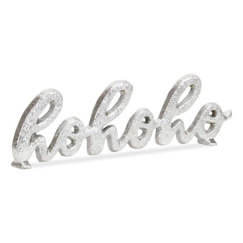 Clara hohoho Silver Cast Iron Table Sign