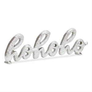 Clara hohoho Silver Cast Iron Table Sign