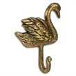 Cybele 5.75 Inch Cast Iron Swan Wall Hook - Gold
