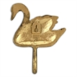 Cybele 5.75 Inch Cast Iron Swan Wall Hook - Gold