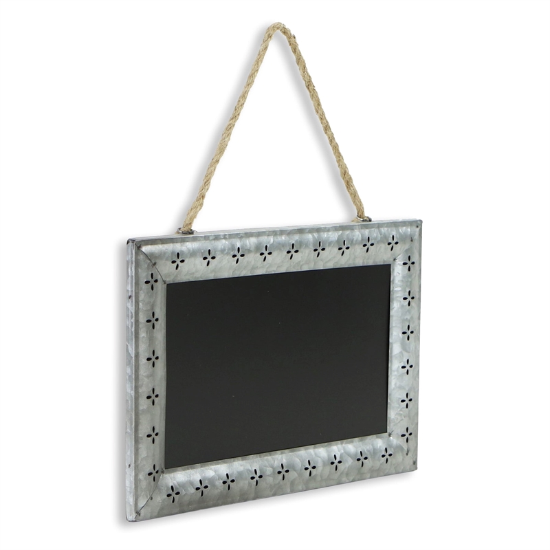 Thirza Patterened Galvanized Frame Hanging Chalkboard