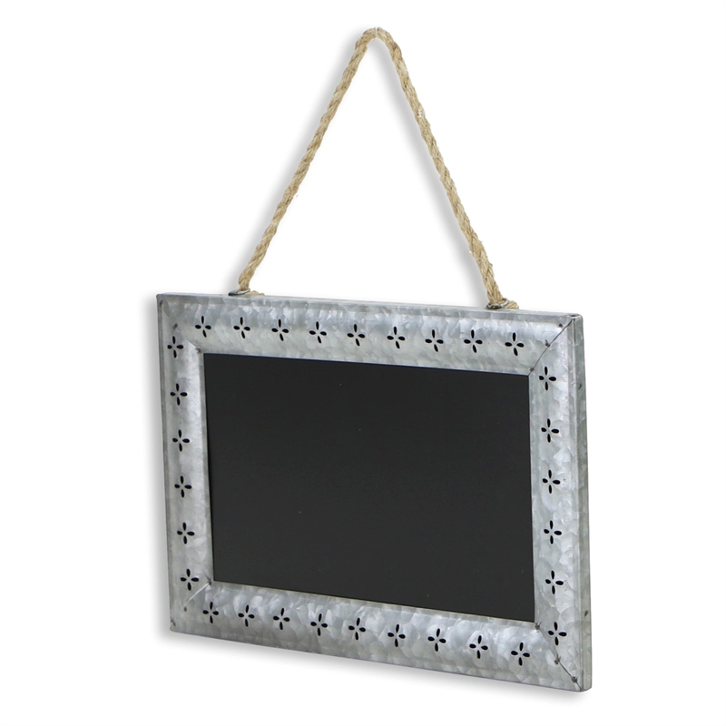 Thirza Patterened Galvanized Frame Hanging Chalkboard
