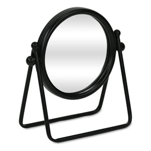 Clarimond 7 Inch Round Swivel Metal Table Mirror - Black