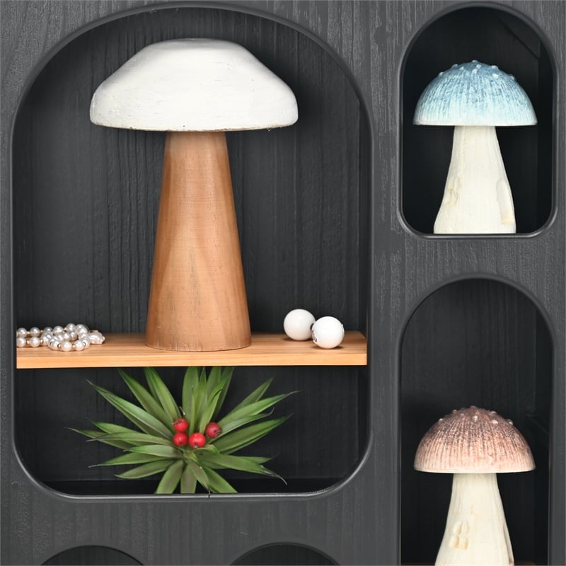 Hareton Forest Fungi Table Decor - Brown and White - Large