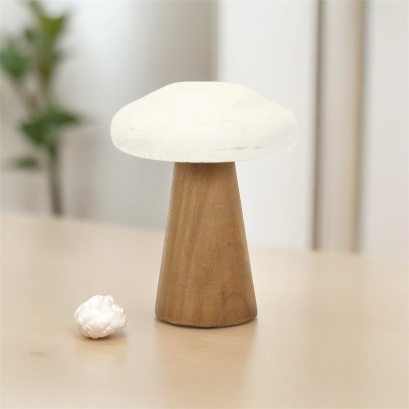 Hareton Forest Fungi Table Decor - Brown and White - Medium