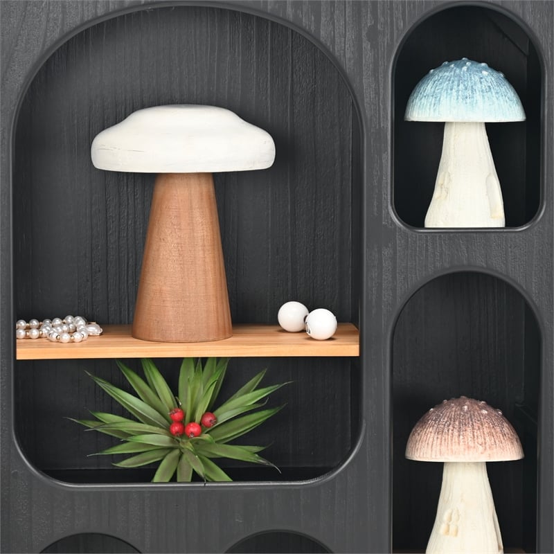 Hareton Forest Fungi Table Decor - Brown and White - Medium