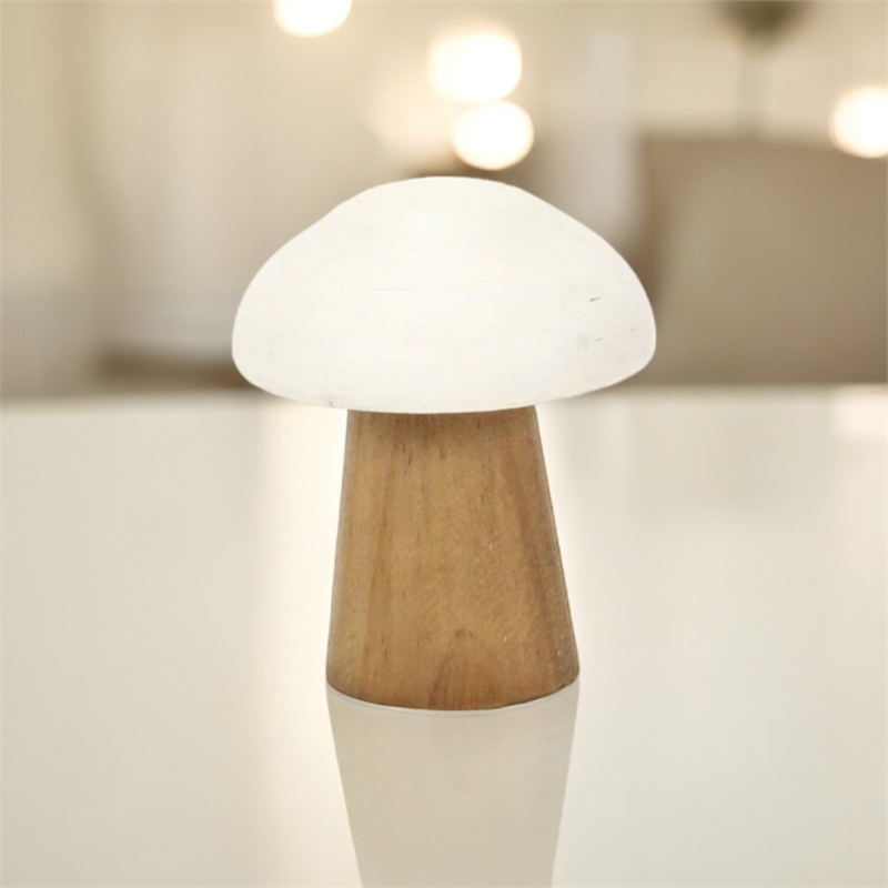 Hareton Forest Fungi Table Decor - Brown and White - Small