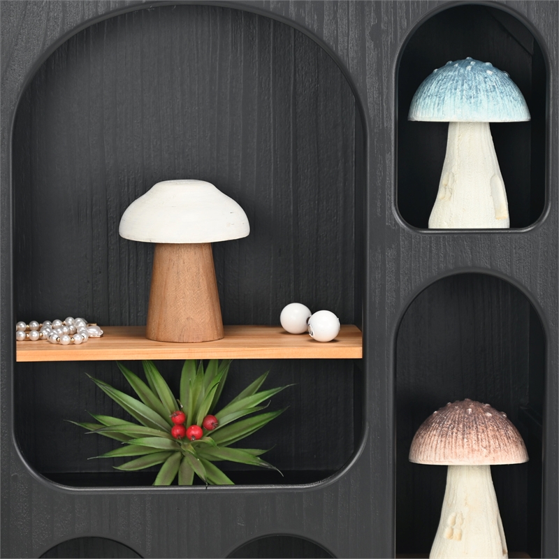 Hareton Forest Fungi Table Decor - Brown and White - Small