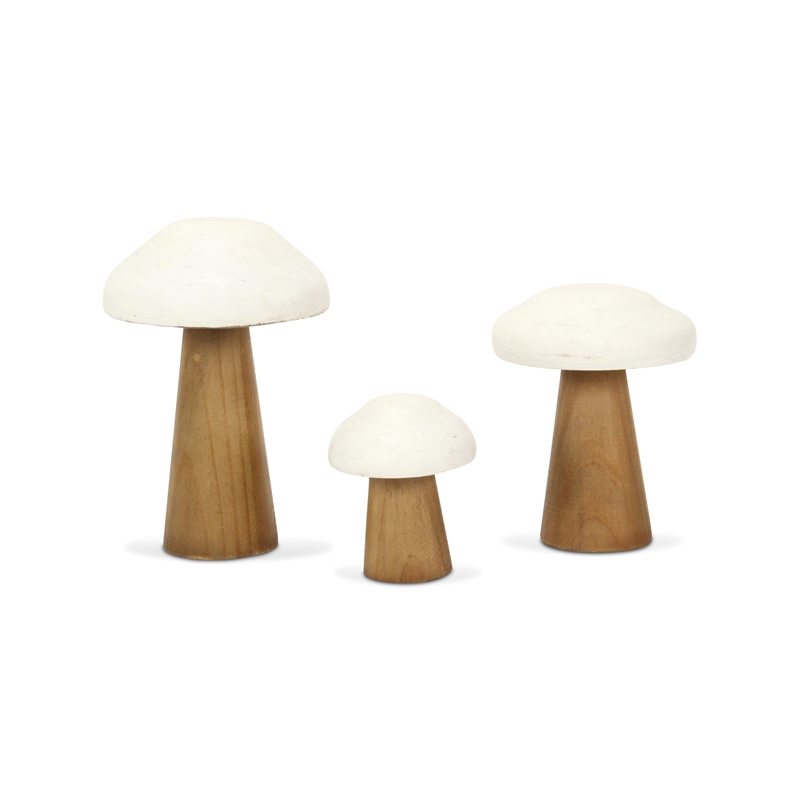 Hareton Forest Fungi Table Decor - Brown and White - Small