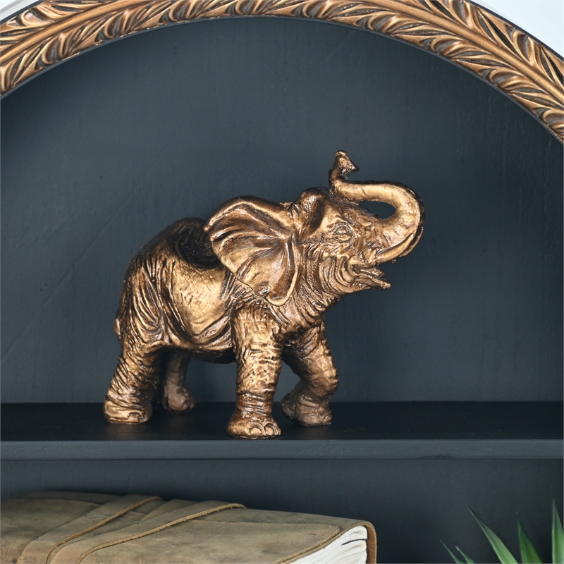 Bovira Resin Golden Elephant Decor