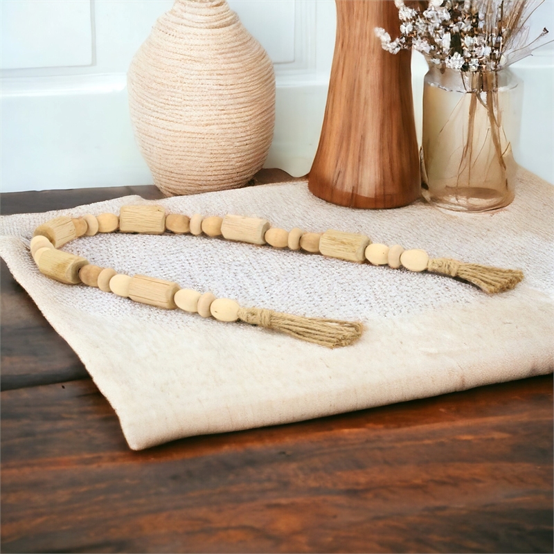 Wistan Hanging 4 Wood Bead Design Garland Decor