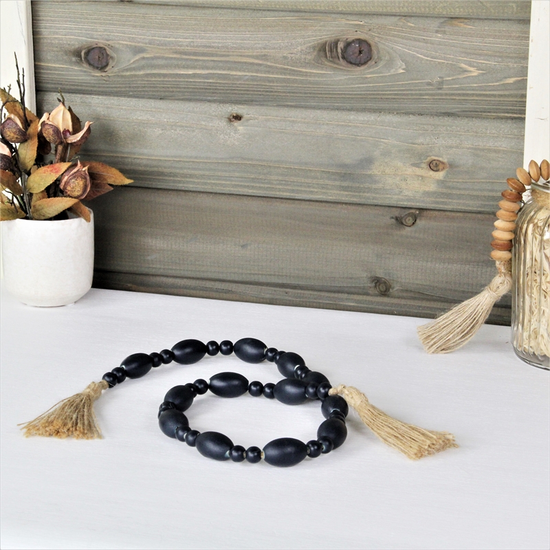 Akaida Dark Blue Mixed Wooden Bead Garland Decor