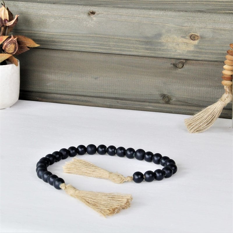 Akaida Dark Blue Wooden Bead Garland Decor