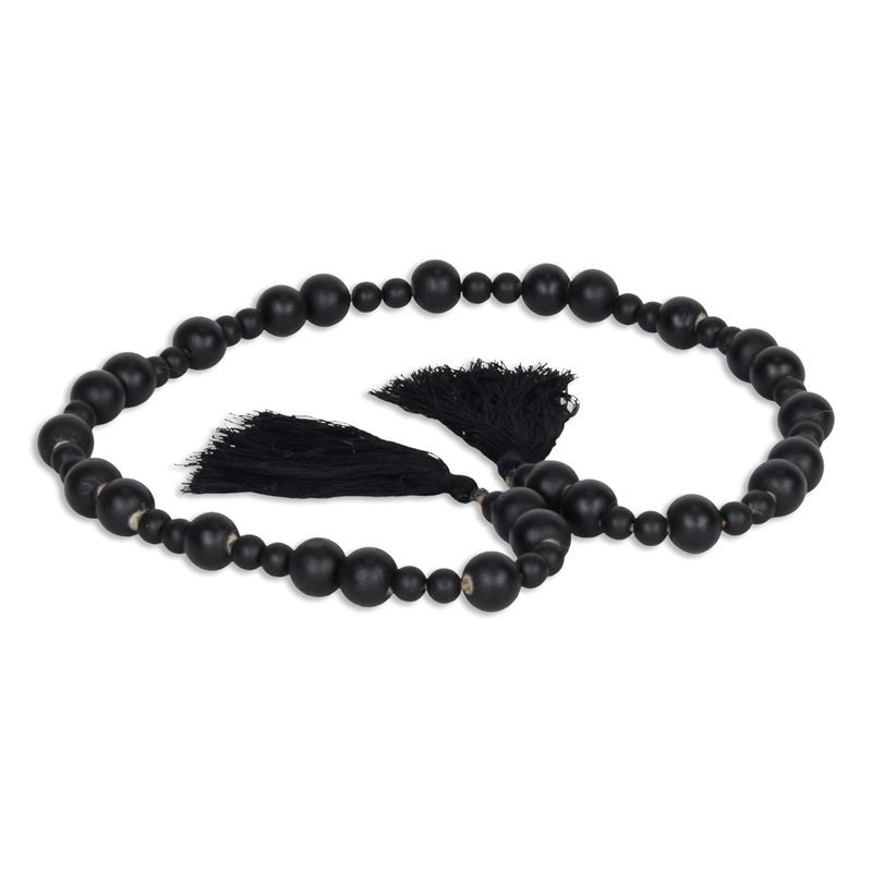 Akaida Black Wooden Mixed Bead Garland Decor
