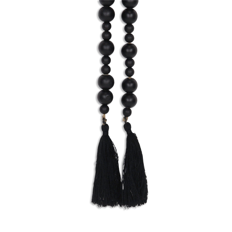 Akaida Black Wooden Mixed Bead Garland Decor