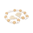 Kira White Wood and Brown Fabric Beaded Garland