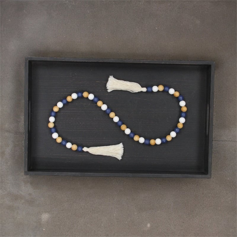 Kira Brown Blue and White Beaded Garland